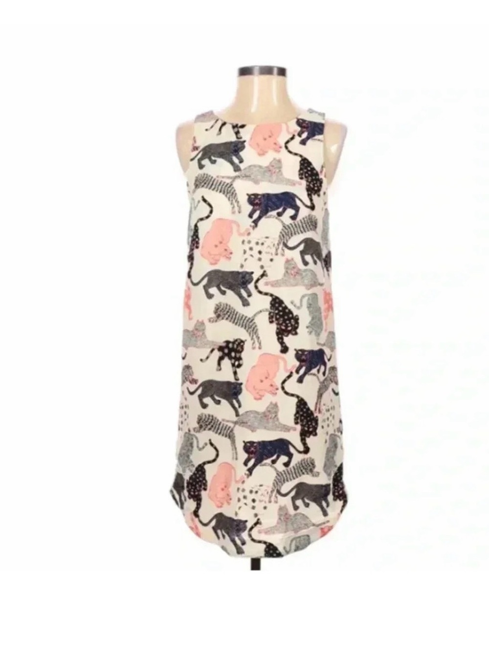 H&M Ivory Big Cats Shift Dress